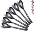 Black Tea Spoons, 6-Piece Stainless Steel Silverware Set, 6.6 Inches, Dishwasher Safe
