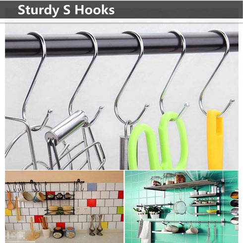 14 Pcs Heavy Duty 4.7 Inches Extra Large S Shape Hooks, Heavy-Duty Metal Hanging Hooks for Kitchenware and Gardening
