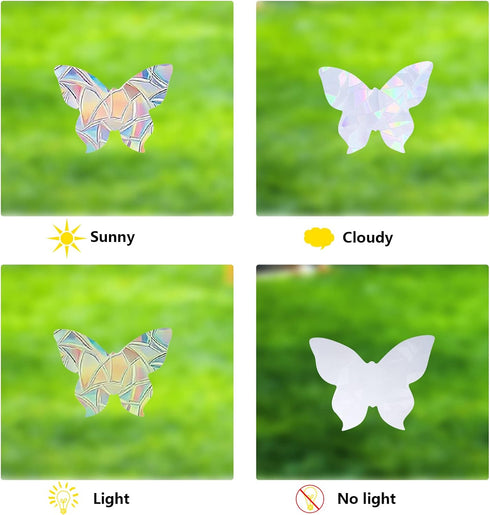 Lystaii 38 Pcs Window Clings, Rainbow Decals for Anti Collision Bird Strikes on Glass Windows