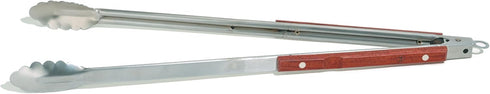 Outset QB22 Locking Stainless Steel Grill Tongs, Extra Long 22", Rosewood Handles