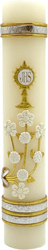 Angelitos de Mexico First Communion Prayer Candle with The Holy Spirit Dove - A Blessed Mass Keepsake