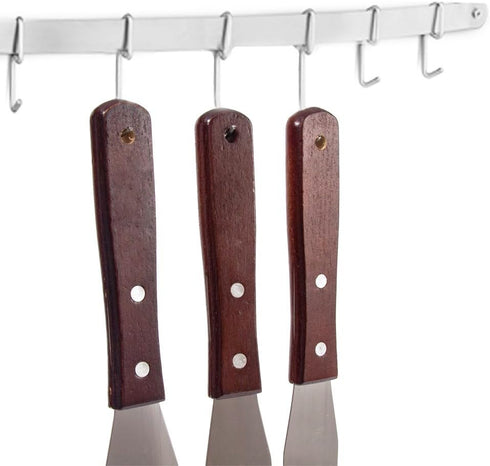 Straight Cake Icing Spatula Set of 3, Professional Stainless Steel Decorating Frosting Spatulas, Wooden Handle