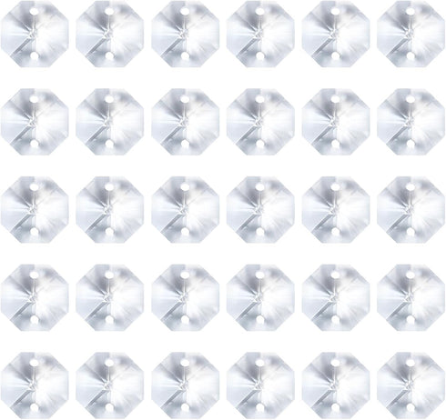 PATIKIL K9 Crystal Octagon Beads 2 Holes Pendants, 60 Pack 14mm Chandelier