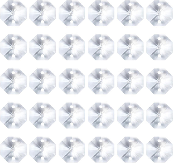 PATIKIL K9 Crystal Octagon Beads 2 Holes Pendants, 60 Pack 14mm Chandelier