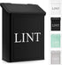Calindiana Modern Farmhouse Metal Magnetic Lint Bin with Lid for Laundry Room Organization and Storage, Black