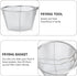 Tofficu Deep Fry Basket with Handle, Foldable 6-Inch Stainless Steel Mesh Frying Basket for Kitchen