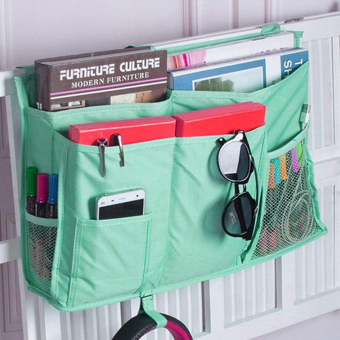 Bedside Storage Caddy, Bunk Bed Organizer Bed Storage Pocket Bedside Organizer Hanging Bed Storage Caddy for College Dorm Room, Hospital Bed Rails, Baby Bed, Camp (Green) by Sugaroom