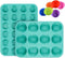 CAKETIME Silicone Muffin Pan Set - Mini 24 Cups and Regular 12 Cups Nonstick Food Grade Molds