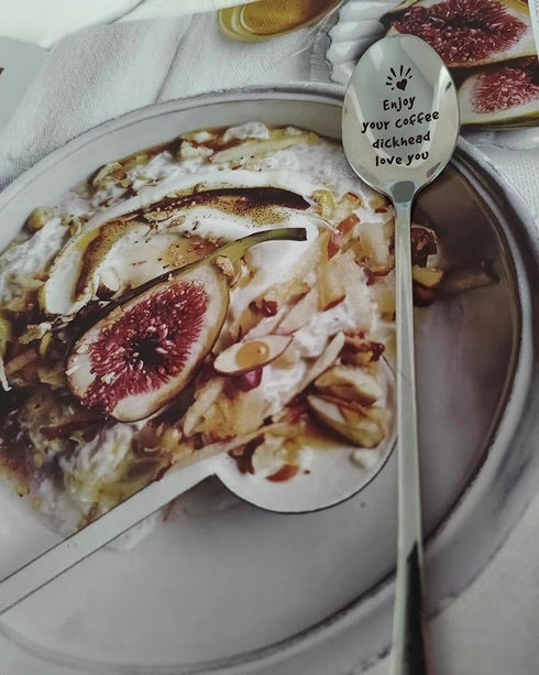 Anniversary & Valentine's Day Gifts for Husband & Wife - Enjoy Your Coffee Dickhead Spoon Gift