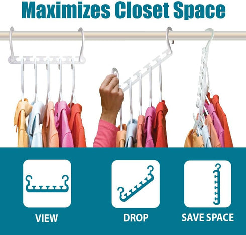 Max Pack of 10 Closet Organizer, Space Saving for Wrinkle-Free Clothes, Fully Assembled Hanger for Back to School