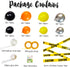 74 Pack 12Inch 5Inch Set Quarantine Balloon Garland & Arch Kit, Black, Orange, Yellow, Silver Latex Balloons Strip