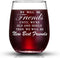 JERIO We Will Be Friends Until We Are Old And Senile, Friend Gifts for 30th 40th 50th 60th Birthday, 15 oz Stemless