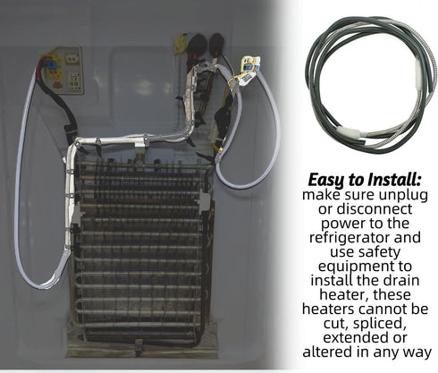 Braided Aluminum Drain Pan Heater, Defrost Drain Heater, Compatible with Supco SH201, 115V 15W, Length 25 Inches