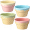 Honeydak 4 Pcs Ice Cream Ceramic Bowls 9 oz Waffle Ice Cream