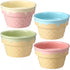 Honeydak 4 Pcs Ice Cream Ceramic Bowls 9 oz Waffle Ice Cream