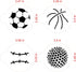 Designer Stencils Large Sports Ball Cookie Stencils, Basketball - Golf - Soccer - Baseball, Beige/semi-transparent