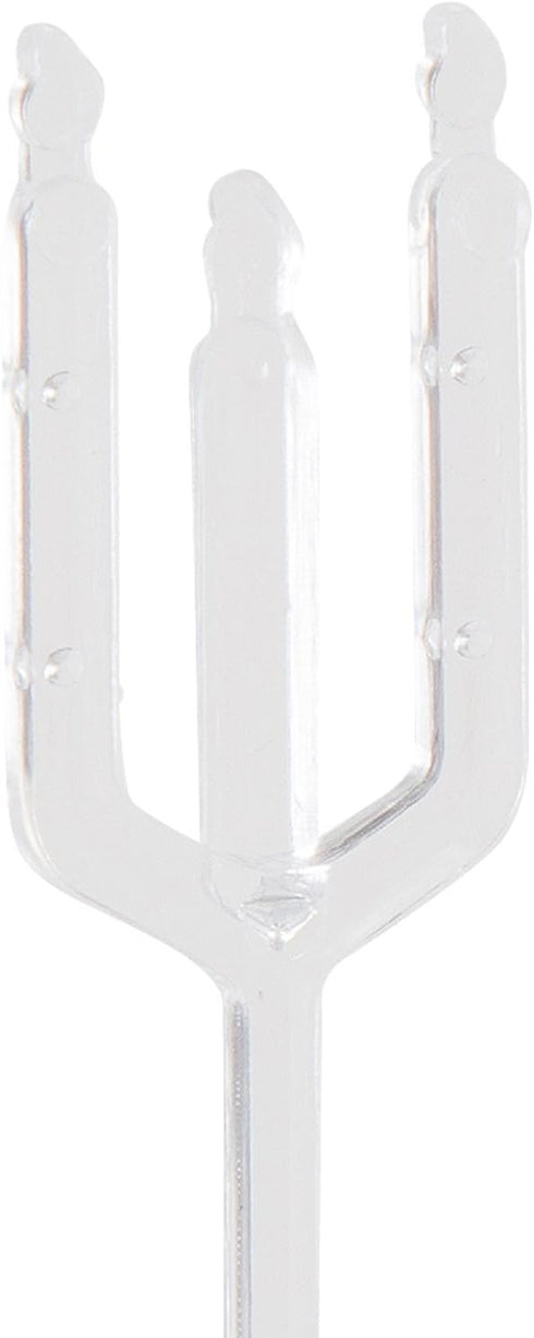 NX Garden 80 PCS Clear Plastic Floral Picks, 12" Transparent Fork Shape Head Card Holders for Gift Cards, Place Cards,