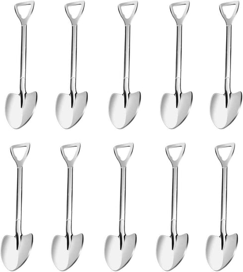 20 Pack Shovel Shape Demitasse Espresso Spoons, 4.7 Inches Stainless Steel Mini Coffee Spoons for Dessert