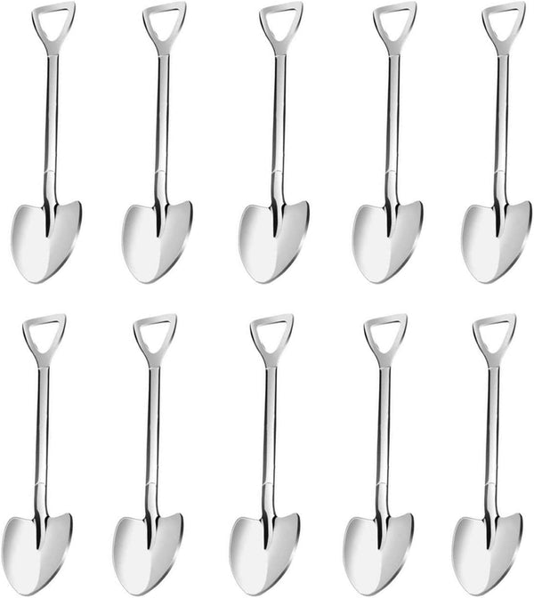 20 Pack Shovel Shape Demitasse Espresso Spoons, 4.7 Inches Stainless Steel Mini Coffee Spoons for Dessert