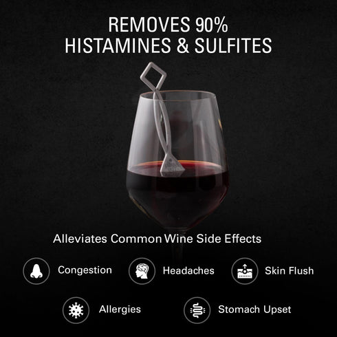 PureWine Wand Filters Histamines and Sulfites, May Reduce Wine Allergies & Sensitivities, Purifier Aerates Wine Restore