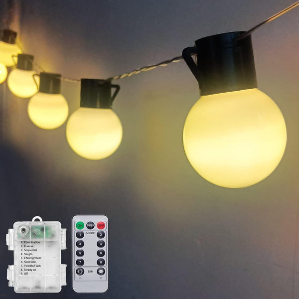 Globe String Lights Battery Powered 7Ft 10 LED Edison Shatterproof G50 Light