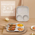 Egg Frying Pan, Nonstick 3 Section Omelette Pan, Aluminium Alloy, Suitable for Gas & Induction Cookware