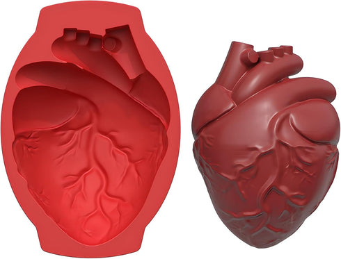 2024 New Extra Large Heart Silicone Mold - 3D Realistic Heart Molds for Cakes, Chocolate, Jelly, Pudding