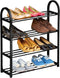 Collections Etc Black 4-Tier Metal Shoe Rack is Perfect Inside a Closet