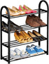 Collections Etc Black 4-Tier Metal Shoe Rack is Perfect Inside a Closet