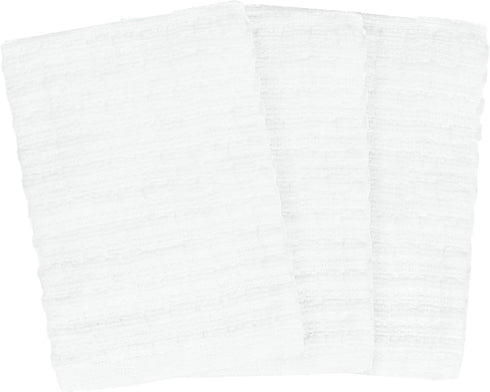 Ritz Royale Collection Kitchen Dish Cloth Set, 100% Combed Terry Cotton, 3-Pack, Solid White, 13-3/4" x 12"