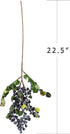 2Pcs Rinlong Artificial Blueberries Fake Berries Stems Hanging Spray Frosted Blueberry Fall Floral Picks for Wreath