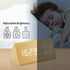 OCT17 Wooden Alarm Clock - Smart LED Digital Clock with Time Temperature, Humidity Display, Bamboo, Adjustable