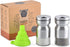 HOME EC Original Glass Salt and Pepper Shakers Set with Adjustable Pour Holes, Stainless Steel