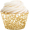 Andaz Press Glitzy Faux Gold Glitter Cupcake Wrapper Decorations, 24-Pack Gold Cupcake Holders