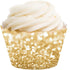 Andaz Press Glitzy Faux Gold Glitter Cupcake Wrapper Decorations, 24-Pack Gold Cupcake Holders