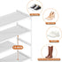 4 2 Closet 26Pairs, LUKYTOWER Extra Long Shoe Rack Tier Shoe Storage Organizer with Hooks, Wide Stackable Shoe
