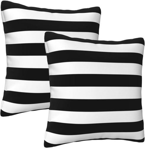 Poream 20x20 Set 2 Black and White Stripe Throw Pillow Covers in Farmhouse Pillow Case Soft Cushion Covers of for Sofa