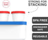 2 8oz set Frozen BALCI - Ice Cream Container - Quart & - Perfect Reusable Freezer Storage for Homemade Ice Cream Tubs