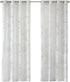 Madison Park 50x95" Semi Sheer Single Curtain, Grommet Top, Modern Botanical Print Window Drape, Tropical White