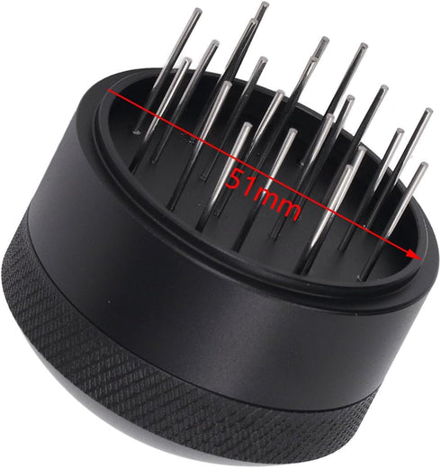 Coffee Needle Distributor, 21 Needles Coffee Cloth Powder Stirrer with Base and Stainless Steel Needle Tool