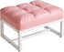 Aibiju Small Footstool, Rectangle Ottoman with Faux Leather Padded Seat, Change Shoes