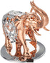 Matashi Elephant Ornament with Rose Gold and Silver Plated, Crystals Studded Tabletop Décor Gift for Mom
