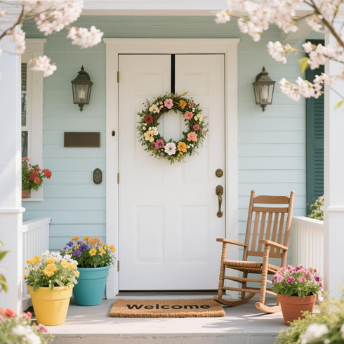 Sattiyrch 15" Wreath Hanger for Front Door | Sturdy Steel Over The Door Hanger Hook | Black, 2 Pieces
