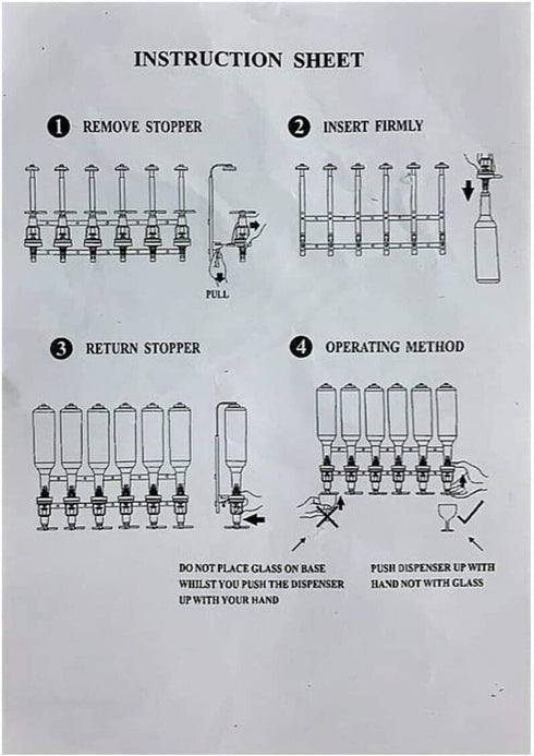6-Bottle Wall Mounted Liquor Alcohol Dispenser for Bar/Home Party Use Fit Wine Cocktail Alcohol Drink Beverage Juice
