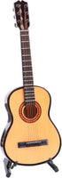 Dselvgvu (9.84"x3.62"x1.18") Wooden Miniature Guitar with Stand and Case Mini Musical Instrument Guitar Replica