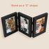 Golden State Art 4x6 Triple Picture Frame, Trifold Hinged Photo Frame with Real Glass for Desk Top Collage