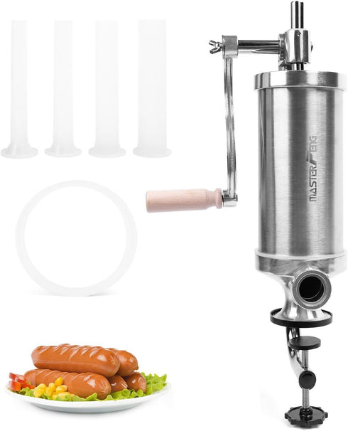 MASTER FENG 2.5 LBS Sausage Stuffer Vertical Stainless Steel Stuffing Maker Machine Packed with