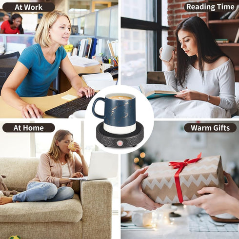 Mug Warmer for Desk, Auto Shut Off Coffee Cup Warmer, Candle Warmer Plate with Timer (2h/4h/8h), Black.