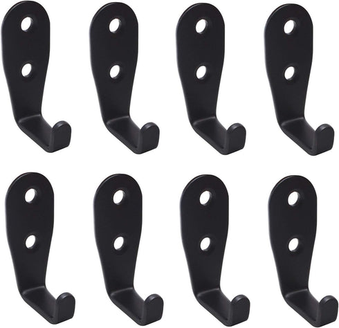 MY MIRONEY 2.5" x 1" L Shape Coat Hooks - Stainless Steel Single Hook Wall Mounted Pack of 8