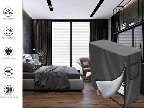 BOSKING 39"x15"x45" Inch Folding Bed Protective Cover Heavy Duty Indoor/Outdoor Universal Rollaway Chair Storage Cover